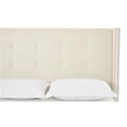 thumbnail image 4 of Noble House Peyton Indoor Button Diamond Tufted Velvet Upholstery Queen Bed with Wingback, Ivory, 4 of 11
