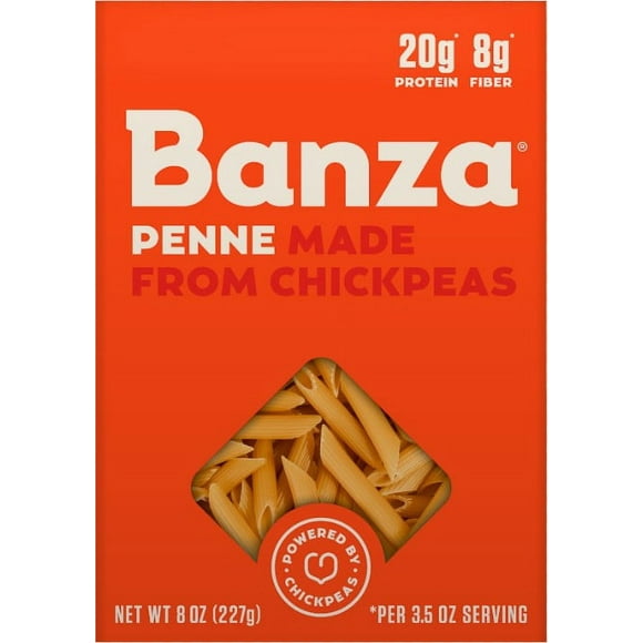 (1 pack) Banza Penne Pasta - Gluten Free, High Protein, and Lower Carb Shelf-Stable Pasta, 8oz