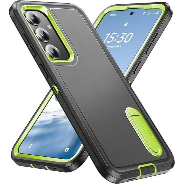 KOMI for Samsung Galaxy S24 Plus Case for Samsung S24 Plus Phone Case with Built in Kickstand, Shockproof/DropProof Military Grade Protective Cover for Galaxy S24 Plus 5G Grey/Green