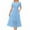 Light Blue, variant on MIUOWANP Summer Dress For Women V Neck Short Sleeve A Line Casual Hollow Out Lace Ruffle Cute Beach Party Dresses Army Green XXL