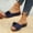 Blue, variant on Fnooota Womens Comfort Sandals, Vacation Casual Slip On Open Toe Wedge Sandals Blue Size 7