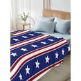 thumbnail image 4 of 4th of July California King Size Flat Sheet,Wrinkleproof & Fadeproof Cooling Flat Bed Sheet Only,Independence Day Blue White Red Stripes Country Star Soft Bedding Top Sheets 108 x 98 Inches, 4 of 8
