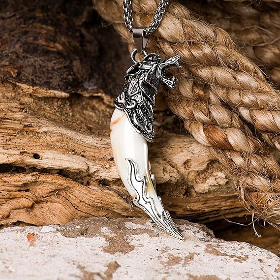Tribal Tooth Necklace Wolf Tooth Necklace, Tribal Wolf Tooth Fang