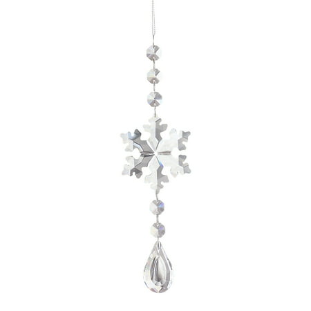 

AMNHDO Crystal Light Catcher Prism Snowflake Wind Chime Hanging Christmas Sundrop (E)