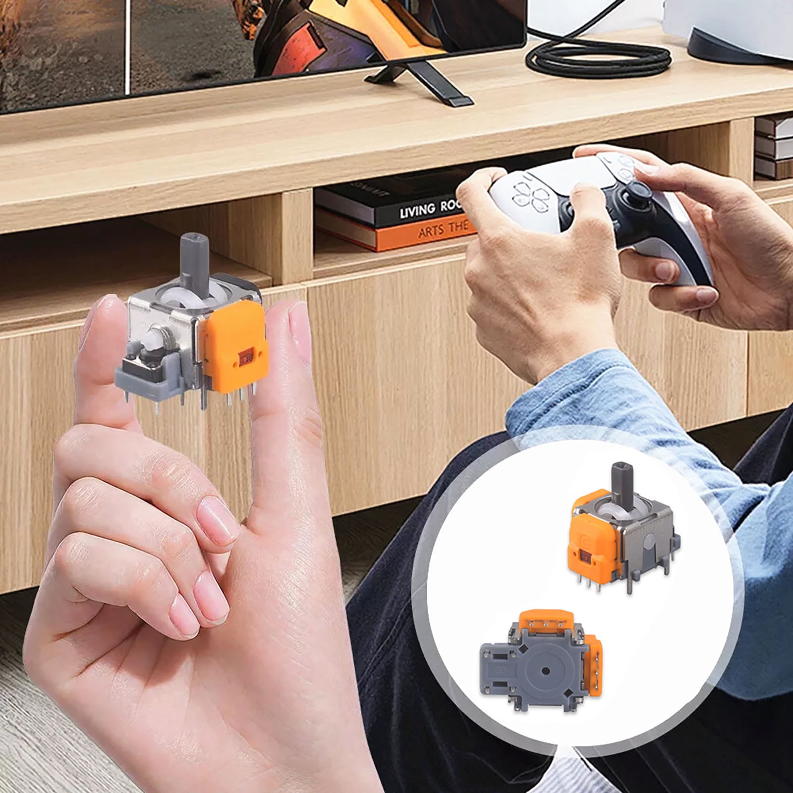 10x 3D Hall Effect Joystick Module for PS5 Dualsense Controller High Precision Control, Adjustable Feature Reliable