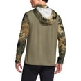 thumbnail image 3 of Mens Hooded Sun Shirt with Face Cover Upf 50+ UV CamouflageShirt Summer Outdoor Fishing Long Sleeve Cooling Shirts,Green L, 3 of 5