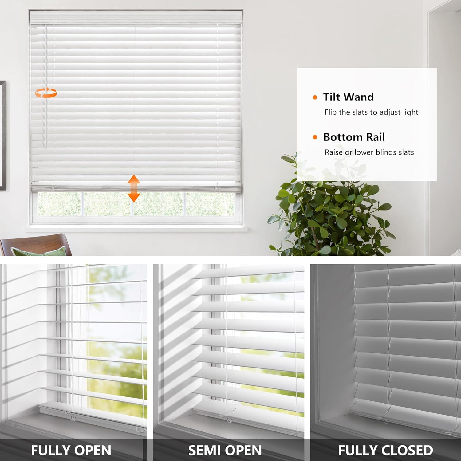 LazBlinds 2-inch Cordless Faux Wood Blinds with Royal Valance, Room Darkening Horizontal Window Blinds, Inside Mount Blinds for Windows - Fit for window 72 1/2'' W x 60'' H - White