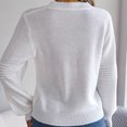 thumbnail image 3 of Vedolay Women's Tops Women's 2023 Lantern Long Sleeve Crewneck Sweater Casual Solid Color Pullover Tops,White L, 3 of 4