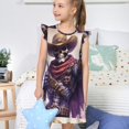 thumbnail image 4 of Fotbe Cool Skull Cowboy Vestido de Dormir para Niñas de 3 a 10 Años, Mangas Cortas, Estilo Princesa, Pijama Camisón con Mangas Voladas-Small, 4 of 6