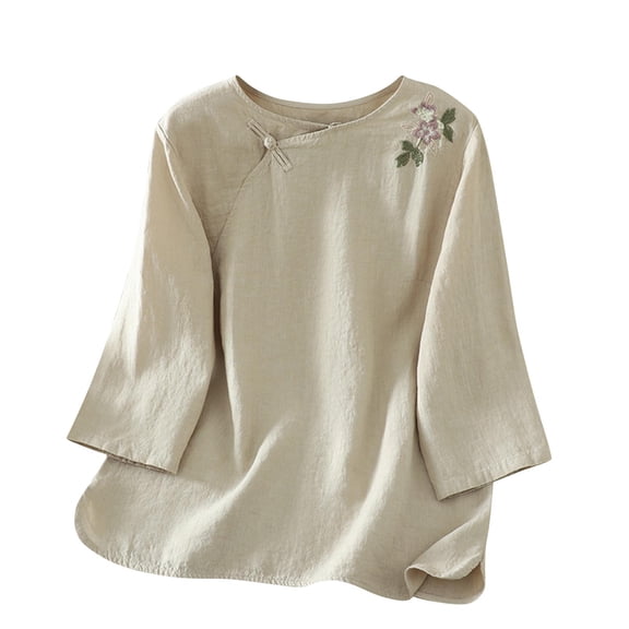 Womens Spring Shirts Womens Shirts 3/4 Sleeve Tops for Women Button Women's Blouses New Arrivals Trending Gifts