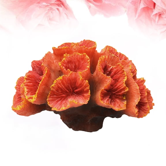 OUNONA Orange Resin Coral Ornament for Fish Tank Decoration Looks Realistic and Natural Enhance Visual