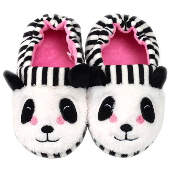 1 par de adorables pantuflas para niños, pantuflas cálidas para niños, pantuflas de panda de dibujos animados