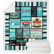 Nurse Gifts Soft Warm Nurse Gifts for Women Throw Blanket,Gifts for Nurses,Nurses Week Gifts,Soft Fluffy Sherpa Warm Throw Blankets for Bed, Office and Couch 50 x 60