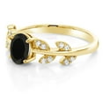thumbnail image 5 of Gem Stone King 18K Yellow Gold Plated Silver 0.91 Ct Oval Black Onyx Greek Olive Vine Branch Engagement Ring, 5 of 7