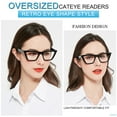 thumbnail image 2 of MARE AZZURO Cat Eye Reading Glasses Women Oversized Readers 1.0 1.25 1.5 1.75 2.0 2.25 2.5 2.75 3.0 3.5 4.0 5.0 6.0 (Black, 2.00)with Flexible Spring Hinge, Polycarbonate Lens, 2 of 6