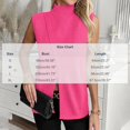 thumbnail image 4 of Fewfanhot Women's Mock Neck Knit Sleeveless Vest, Asymmetrical Wrap Split Sweater Tank, Casual Loose Fit Knitwear Top, Hot Pink XL, 4 of 8