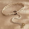 thumbnail image 3 of Boho Braided Belt for Women,49.2in Long Woven Waist Belt with Tassels & Wood Beads for Dresses, Jeans & Festival Outfits, 3 of 6