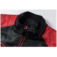thumbnail image 2 of JFBUJC Men Motorcycle Leather Jacket Stand Collar Vintage Zipper Biker Coat Racer Outerwear, 2 of 5