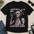 thumbnail image 3 of Skeleton Humor Graphic T-Shirt, Unisex Classic Fit Cotton Tee, 3 of 9