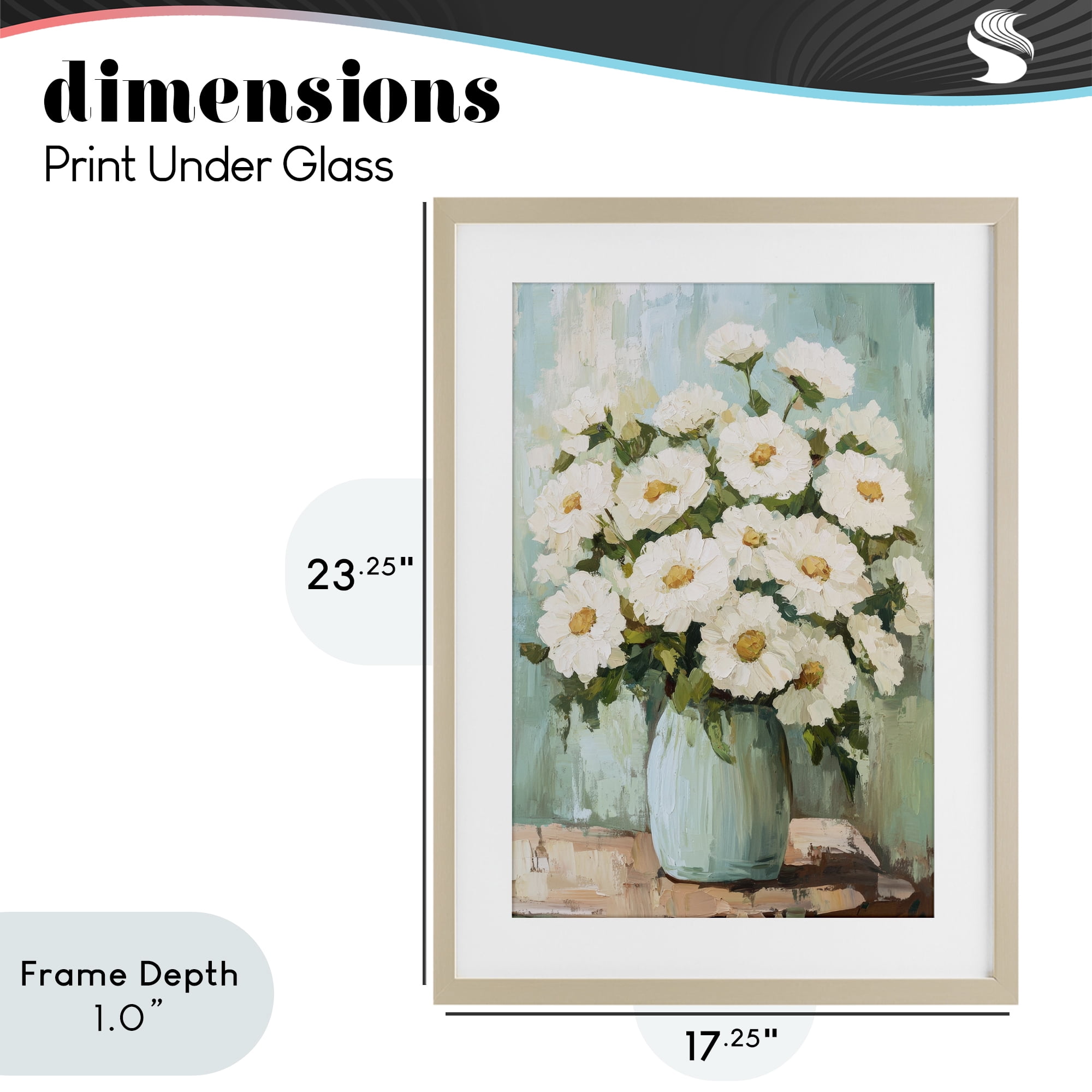 Stupell Industries Cozy Arrangement of White Blooms Birch Framed Print Under Glass, design by Petal Prints Design