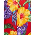 thumbnail image 7 of Stylore Womens Hawaiian Shirt Short Sleeve Blouse Big Hibiscus Red L, 7 of 7