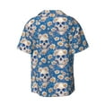 thumbnail image 2 of Fotbe white Skull daisy in water print Short Sleeve Button Down Shirts for Men Casual Summer Beach Wrinkle Free Shirt-4X-Large, 2 of 7
