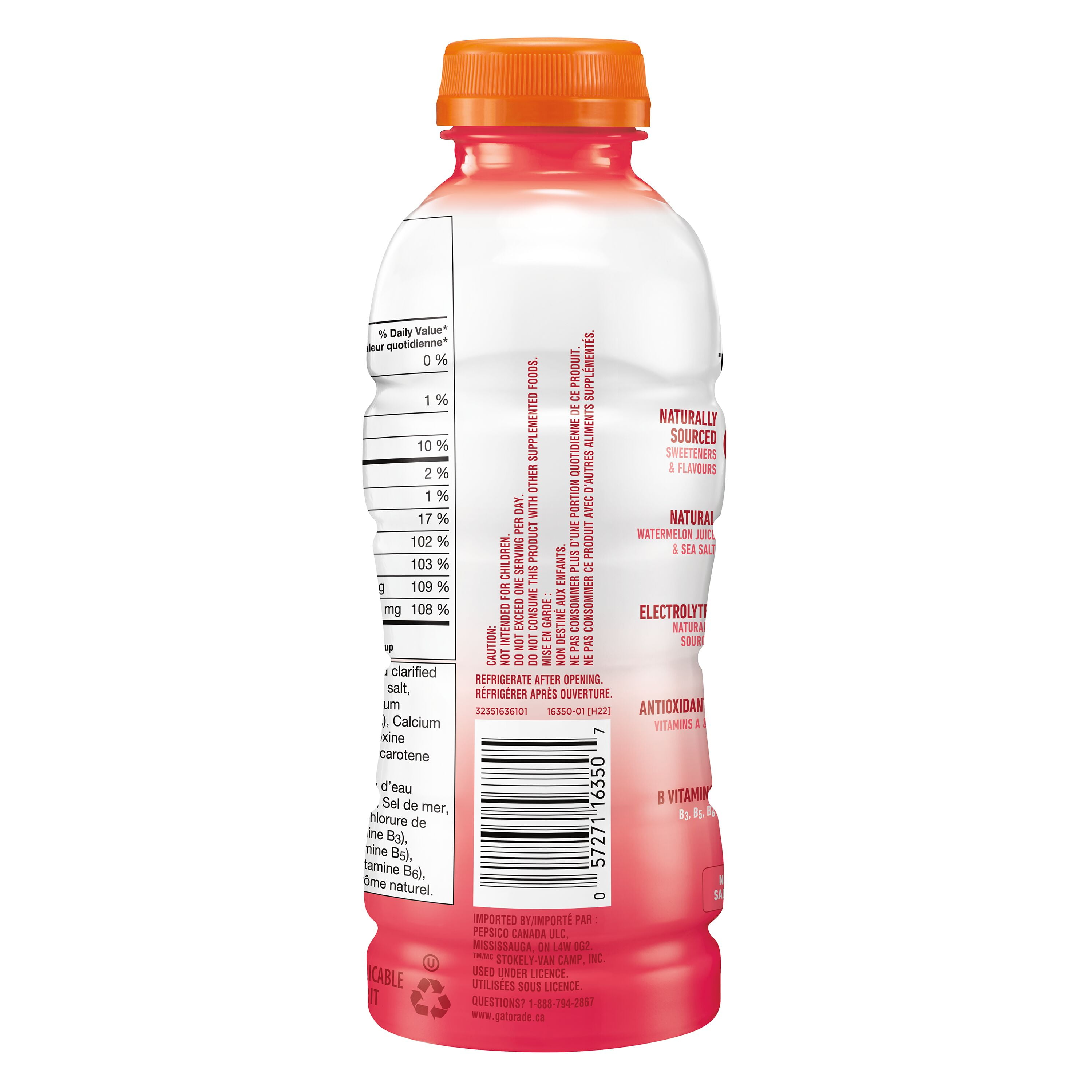 Gatorade Fit Watermelon Strawberry Electrolyte beverage 500 mL, Bottle, 500mL