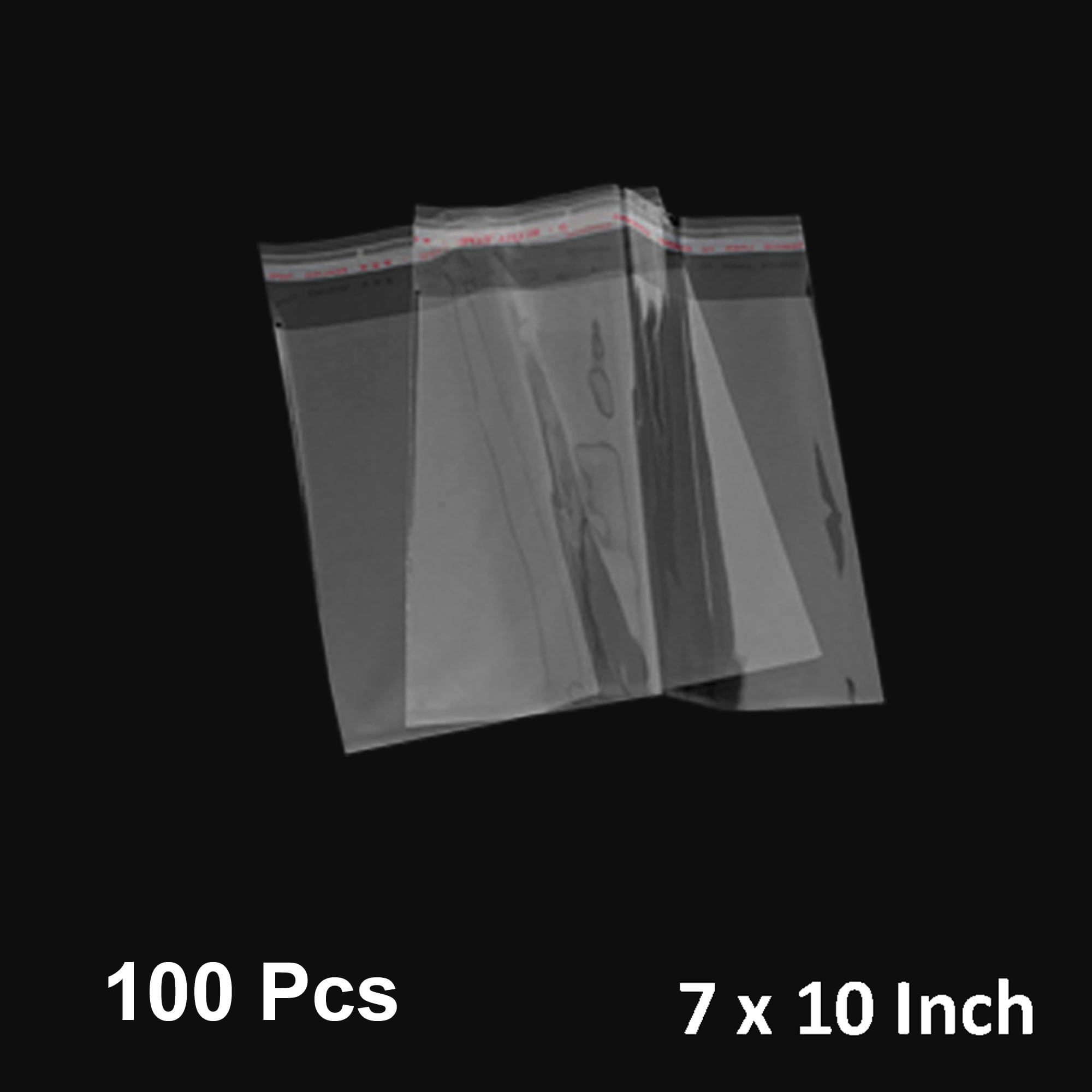Meets USDA FDA 10/100 Self Adhesive Resealable Clear Plastic Cello Poly Bag 