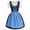 Blue, variant on Creek Long 3-Pcs Black & Blue German Embroidered Oktoberfest Dirndl Dress Blue XXXL
