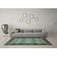 thumbnail image 3 of Ahgly Company Indoor Round Abstract Light Blue Modern Area Rugs, 5' Round, 3 of 4