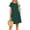 Forest, variant on Women's Flounce Sleeve Round Neck Dress with Pockets Mini Length Short Sleeves 65% polyester 30% viscose 5% elastane