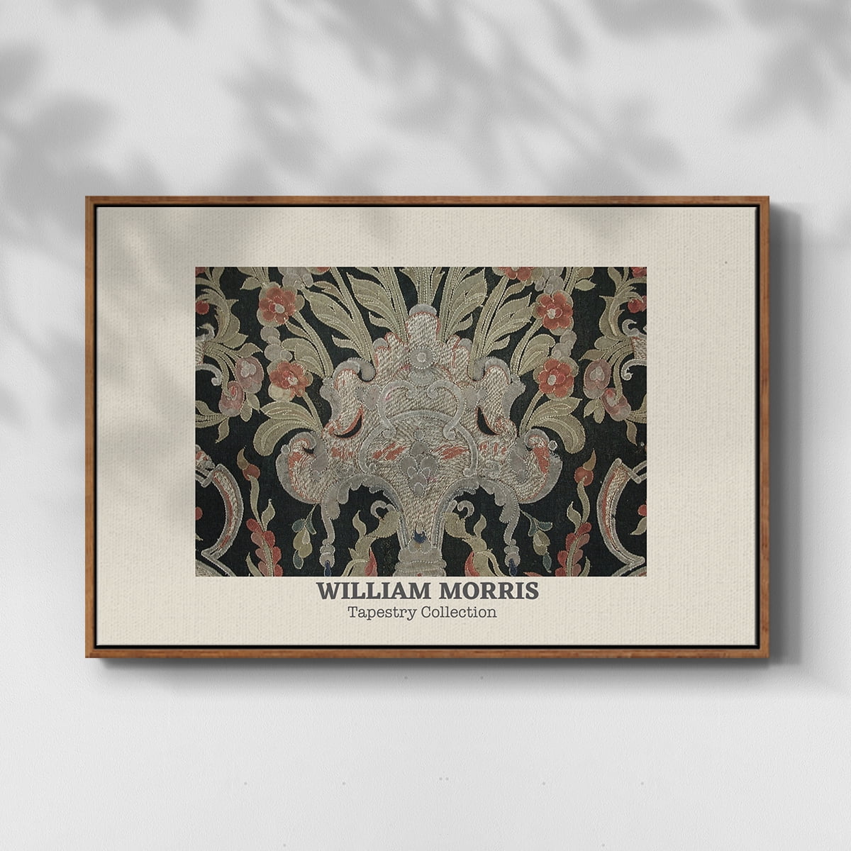 Vintage Abstract Print-XLIX Framed in Walnut Wood Gallery Wrapped Canvas 17 in. x 25 in.