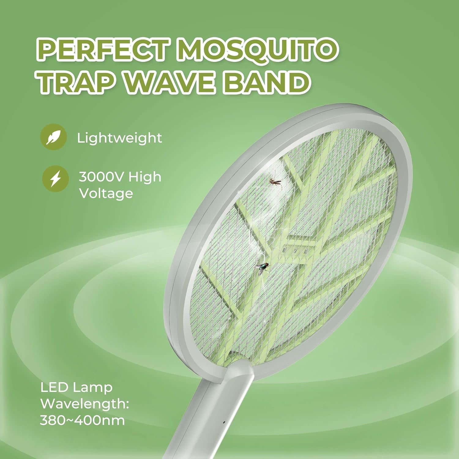 Aspectek Electric Fly Swatter and Bug Zapper, 3000V, Handheld