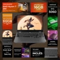 thumbnail image 2 of Laptop Gamer LENOVO LOQ 15AHP10 GeForce RTX 5060 Ryzen 7 250 16GB DDR5 SSD 512GB 15.6" Teclado Ingles Multitarea y Gaming, 2 of 5