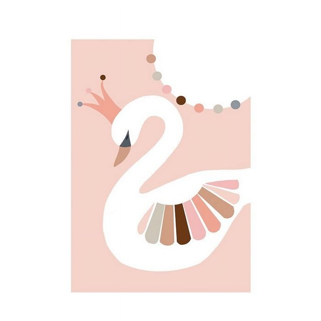 Summer Thornton - Estampado Diseño Cisne (Blanco, Melocotón)