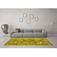 thumbnail image 3 of Ahgly Company Indoor Round Abstract Yellow Modern Area Rugs, 3' Round, 3 of 4