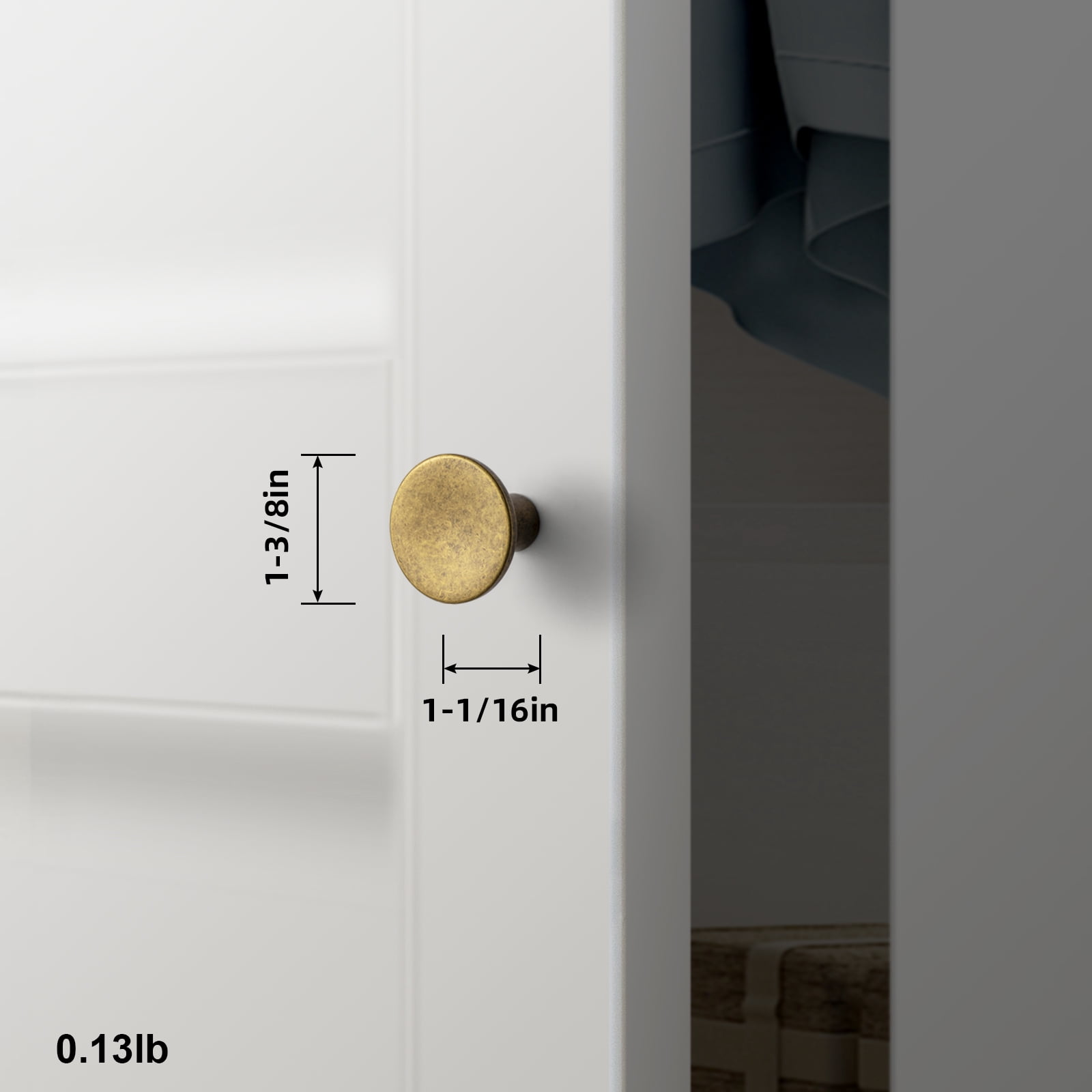 Goo-Ki Antique Brass Cabinet Drawer Knobs, Zinc Alloy Cabinet Handles Hardware for Dresser,Wardrobe,Cupboard, 6 Pack