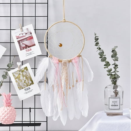 

Veki Light Decor Feathers Wall Catcher Home Car Hanging Room Handmade Dream Night Home Decor Stained Glass Hummingbird Wind Chimes