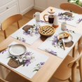 thumbnail image 5 of White Spring Floral Placemats Set of 4 Lavender Botanical Art Summer Place Mats Indoor Wipeable Table Mats Washable Cloth Dining Table Placemats for Kitchen Holiday Party Home Decor 13x19 Inch, 5 of 9