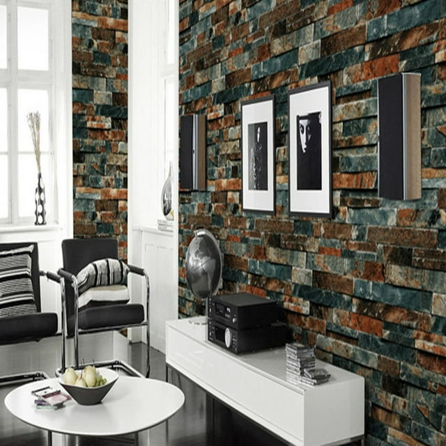 Extraíble E Impermeable para El para La Decoración de Habitaciones, Tamaño Súper Grande 0,53 X 10 M / 21 X 393,7 '' 4 Colco 3D retro mural de pared de ladrillo