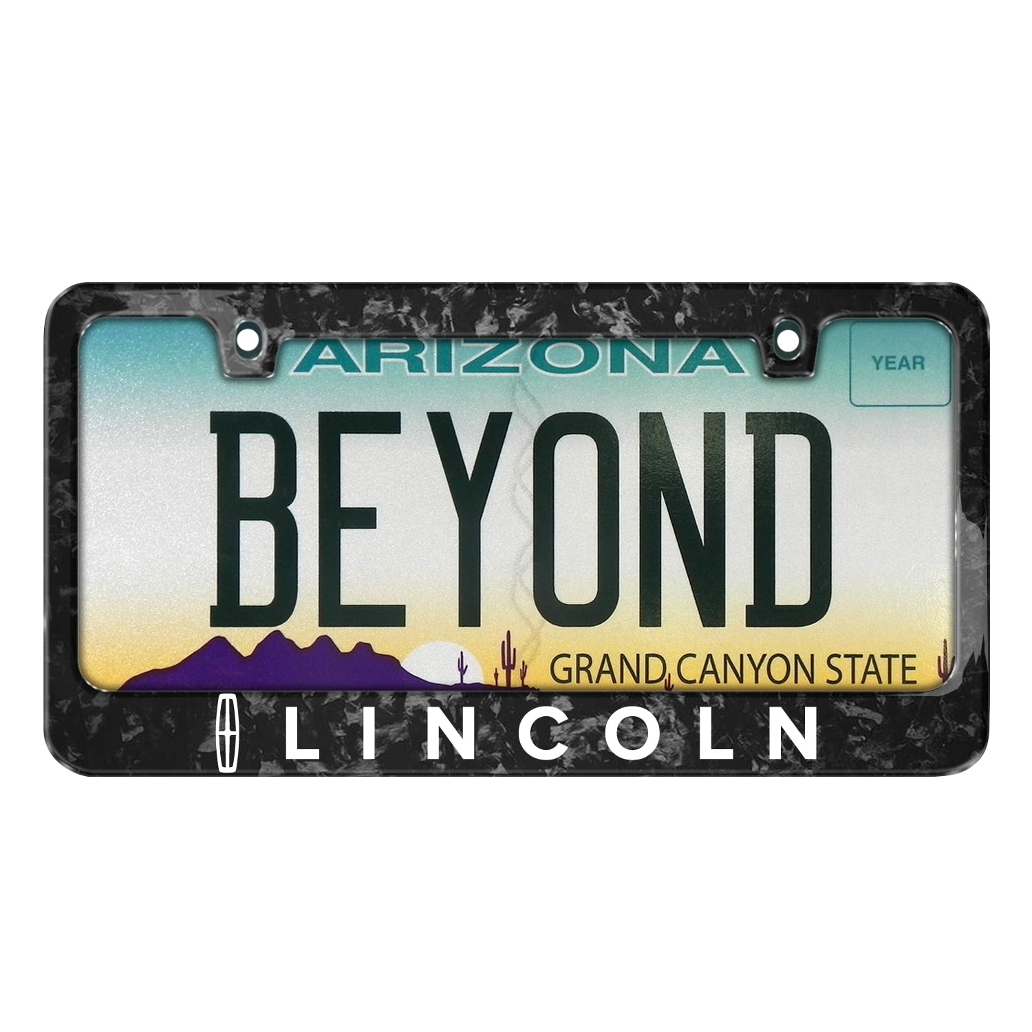 Lincoln Logo Real Black Forged Composite Carbon Fiber License Plate Frame