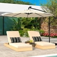 thumbnail image 2 of Gymax 10 ft Patio Offset Umbrella w/ Solar Lights Deck Umbrella w/ Easy Tilt Adjustment Beige, 2 of 10
