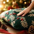 thumbnail image 6 of Btomtd Velvet Throw Pillow Cover 12 x 20 Inch, Christmas Embroidered Pillow Cases, Holiday Decorative Cushion Cover for Xmas Sofa Couch, A, 6 of 7