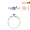 thumbnail image 6 of Angara Natural 0.5 Ct. Tanzanite with Diamond Three Stone Ring in 14K White Gold for Women (Ring Size: 11.5), 6 of 11