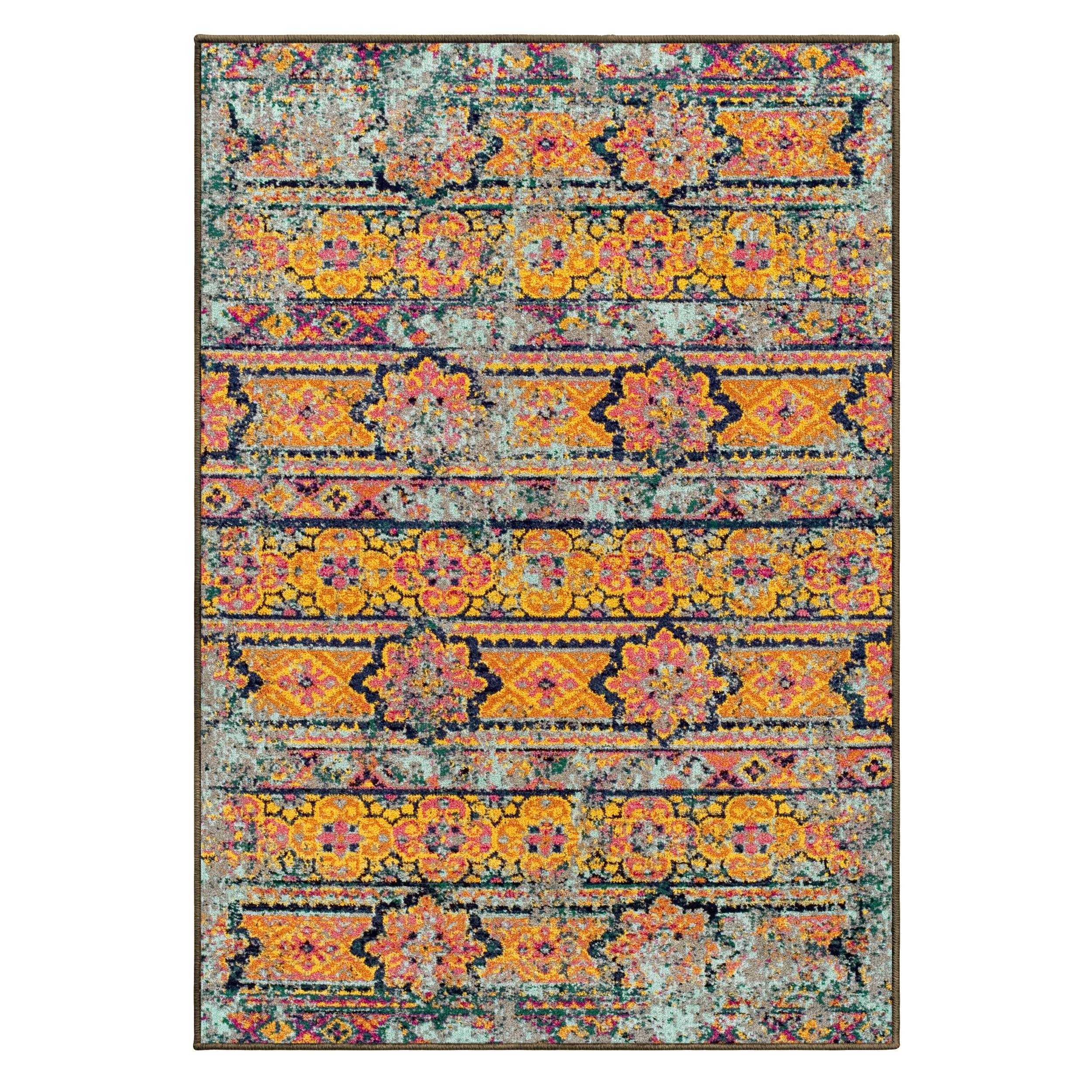 Durable Zebrina Collection Area Rug 27 x 8 Runner Superior 10mm Pile Height with Jute Backing Aqua Fashionable and Easy Maintenance