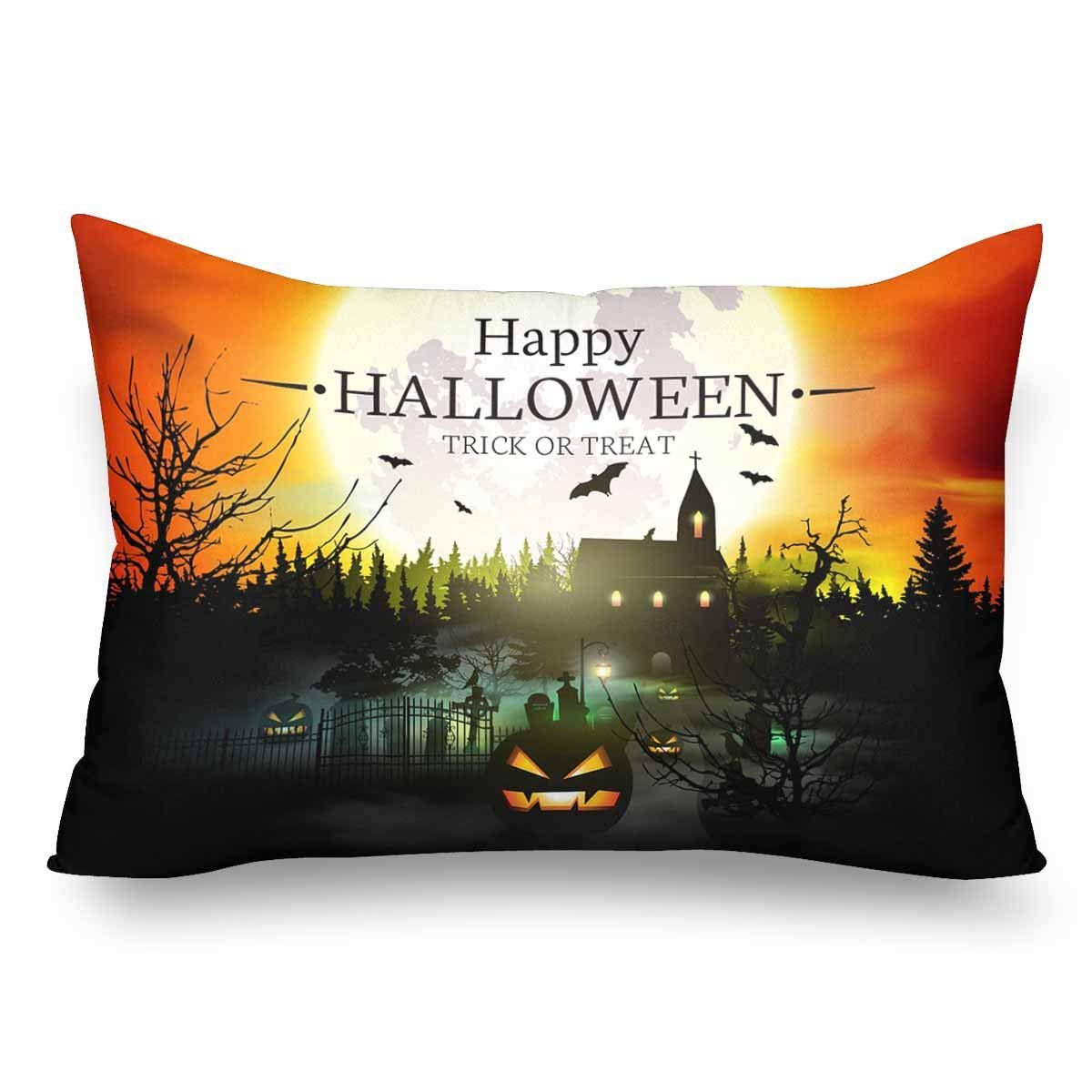 Gckg Happy Halloween Castle Pumpkin Pillow Cases Pillowcase