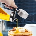 thumbnail image 3 of Pethiy No-Drip Glass Honey Dispenser 400ml, Stainless Steel Syrup Bottle for Coffee Bar Accessories, Reusable Condiment Container, 3 of 7