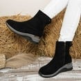 thumbnail image 2 of Fashionable Solid Color Suede Side Zipper Ankle Boots Comfortable Warm Winter Booties for Casual Outdoor Footwear, 2 of 9