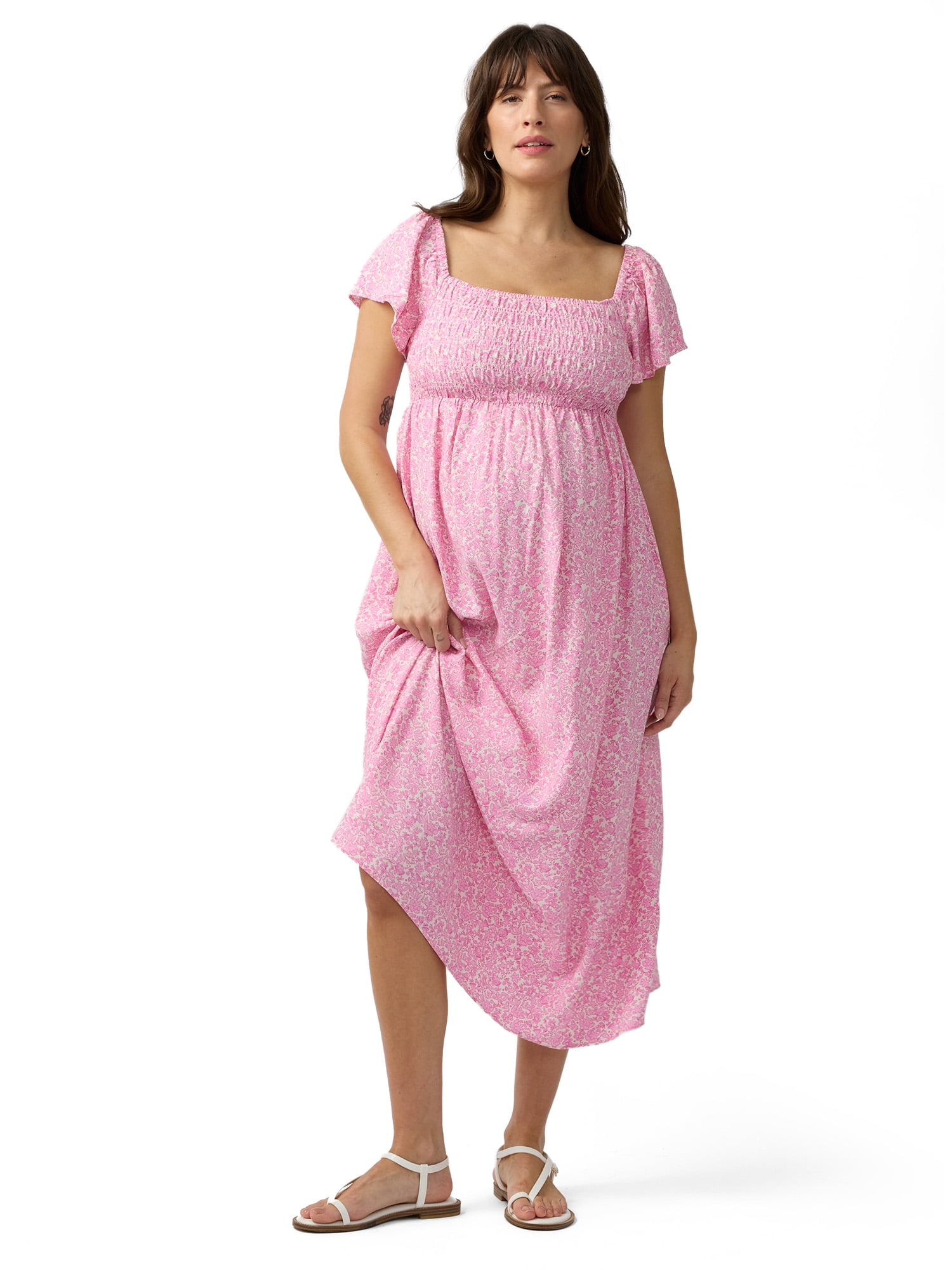 dress for pregnant women Drop-Waist Maternity & Nursing Maxi | Black - 1X The soft ribbed fabric adds texture and stretch The Body Tank Dress -