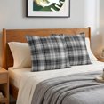 thumbnail image 6 of Pillow Covers 18x18 Set of 2, Gray Black Buffalo Plaid Throw Pillow Covers Decorative Couch Cushion Cover, White Farmhouse Modern Striped Microfiber Soft Pillowcases for Bedroom Living Room Sofa, 6 of 9